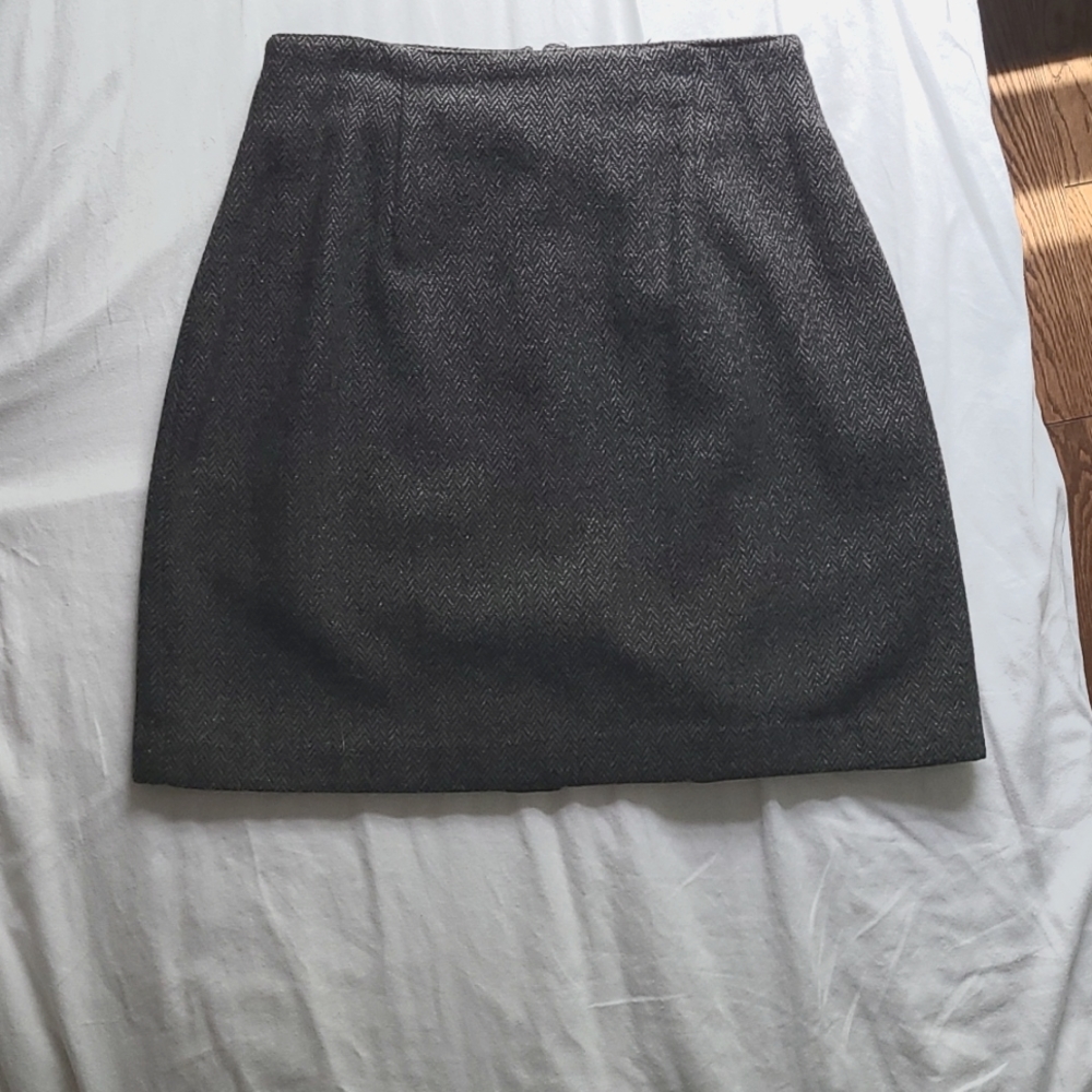 Wool skirt, Petites, grey black